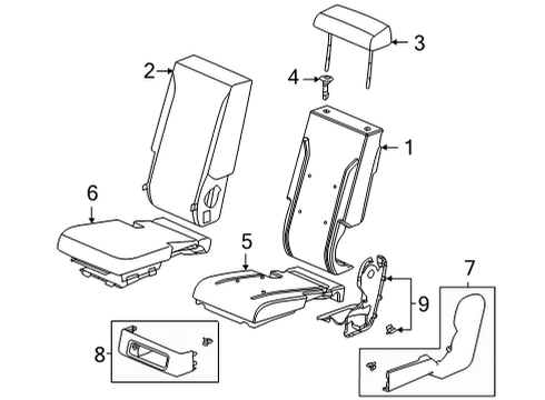 2022 Acura MDX Second Row Seats Pad Complete Diagram for 81937-TYA-A21