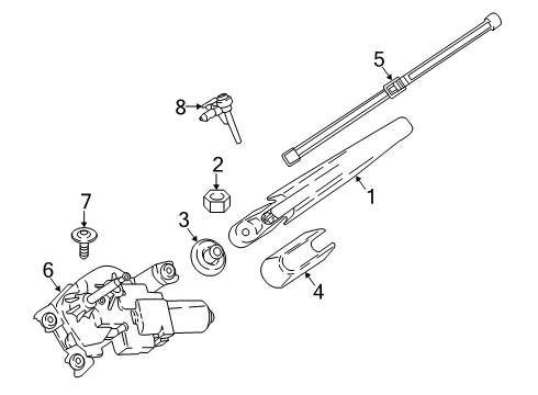 2020 BMW X5 Wipers Spray Nozzle For Rear Window Cleaning Diagram for 61627431400