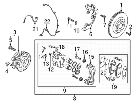 2021 Kia Sorento Front Brakes Sensor Assembly-Wheel Sp Diagram for 58930P2100