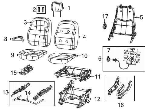 2014 Ram ProMaster 2500 Front Seat Components Front Seat Back Cover Diagram for 5SF96JXWAA