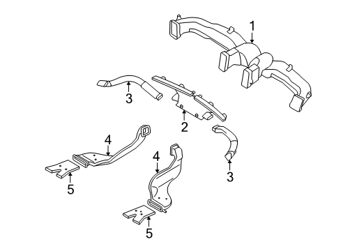 2008 Hyundai Elantra Ducts Connector Assembly-Heater To Air V Diagram for 97470-2H000