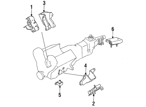 1995 Isuzu Rodeo Engine & Trans Mounting Cover, Passenger Side Diagram for 8-97137-833-0