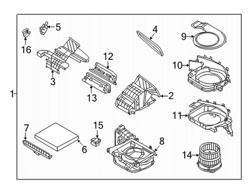 2022 Hyundai Tucson Blower Motor & Fan Separator Diagram for 97206-R5100