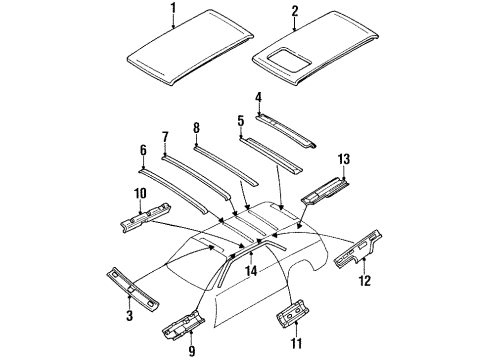 1994 Honda Passport Roof & Components Seal, L. Drip Diagram for 8-97102-673-0