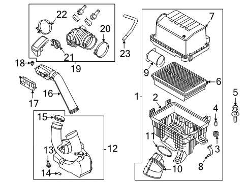 2020 Kia Soul Filters Air Cleaner Assembly Diagram for 28110J9250