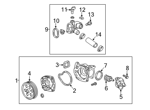 2019 Buick LaCrosse Cooling System, Radiator, Water Pump, Cooling Fan Water Pump Assembly Diagram for 25201445