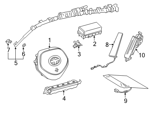 2020 Toyota C-HR Air Bag Components Wire Diagram for 82140-10010