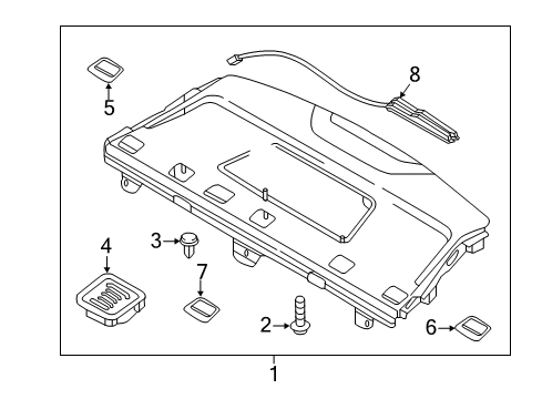 2017 Hyundai Sonata Package Shelf Trim Trim Assembly-Package Tray Rear Diagram for 85610-C1040-TRY