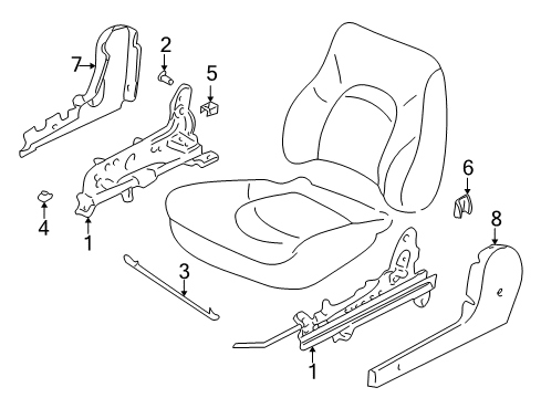 2002 Hyundai XG350 Tracks & Components Cover-Shield Front Seat, RH Diagram for 88271-38301-LK