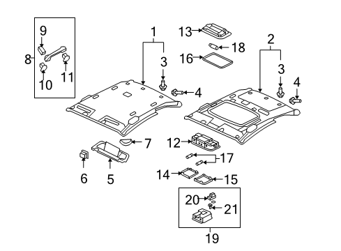 2008 Honda Civic Sunroof Base (Atlas Gray) Diagram for 34404-SNA-A21ZA