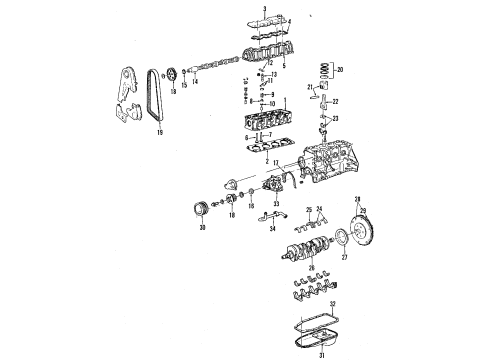 1990 Pontiac LeMans Engine Parts, Mounts, Cylinder Head & Valves, Camshaft & Timing, Oil Pan, Oil Pump, Crankshaft & Bearings, Pistons, Rings & Bearings MOUNT(BLOCK), ENG RR(N00&L75&M40) Diagram for 90189510