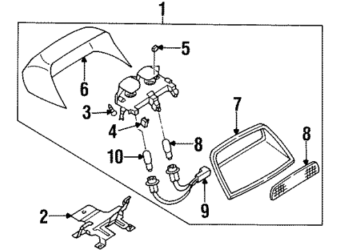 1994 Nissan Altima Bulbs Lamp Assembly-Stop Diagram for 26590-0E700
