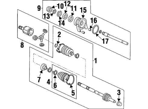 1996 Acura TL Drive Axles - Front Oil Seal (40X54X9) (Nok) Diagram for 91262-SL5-004