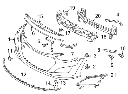 2017 Hyundai Elantra GT Front Bumper Cover-Blanking Front Fog LH Diagram for 86563-A5010