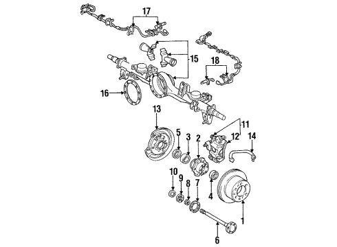 1993 Toyota Land Cruiser Brake Components Rotor Diagram for 43512-60090
