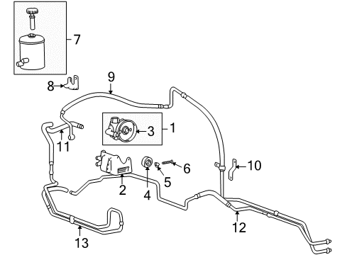 2005 Kia Optima P/S Pump & Hoses, Steering Gear & Linkage Hose Assembly-Power STEE Diagram for 575103C002DS