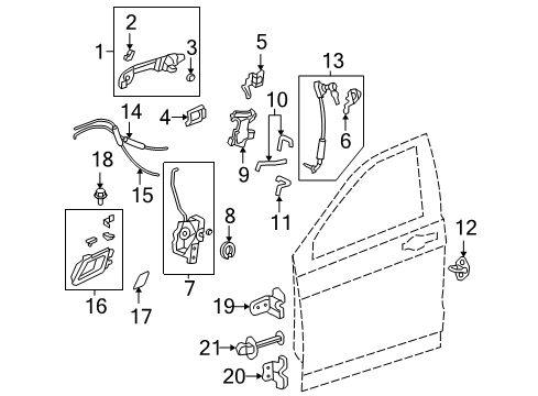 2007 Honda CR-V Front Door Seal, Connector Diagram for 72113-SWA-A01