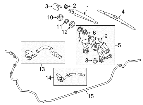 2013 Kia Sportage Wiper & Washer Components Rear Washer Nozzle Assembly Diagram for 98931-3W000