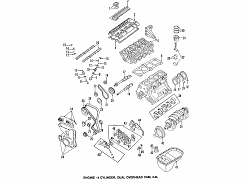1992 Mitsubishi Galant Engine Mounting Gasket-Engine Front Case Diagram for MD149393
