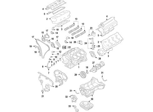 2014 Nissan Maxima Engine Parts, Mounts, Cylinder Head & Valves, Camshaft & Timing, Variable Valve Timing, Oil Cooler, Oil Pan, Oil Pump, Crankshaft & Bearings, Pistons, Rings & Bearings Piston W/PIN Diagram for 12010-9N00C