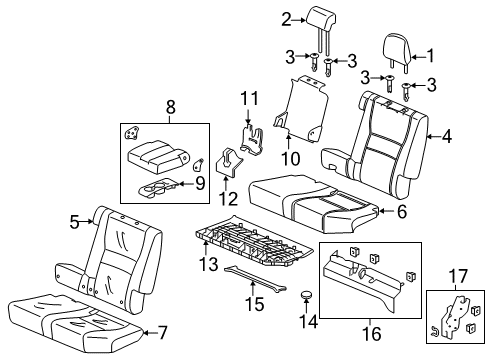 2021 Honda Ridgeline Rear Seat Components Holder, Rear Armrest Cup (Shadow Beige) Diagram for 82187-T6Z-A01ZA