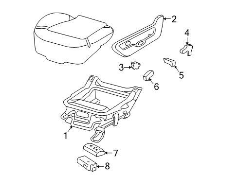 2003 Ford Explorer Power Seats Shield Diagram for 1L2Z-7862187-AAB