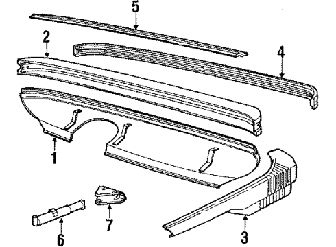 1986 BMW 735i Rear Bumper Energy Absorber For Bumper Diagram for 51121877655