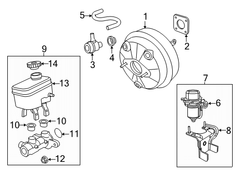2021 Jeep Wrangler Dash Panel Components Booster-Power Brake Diagram for 68385586AB