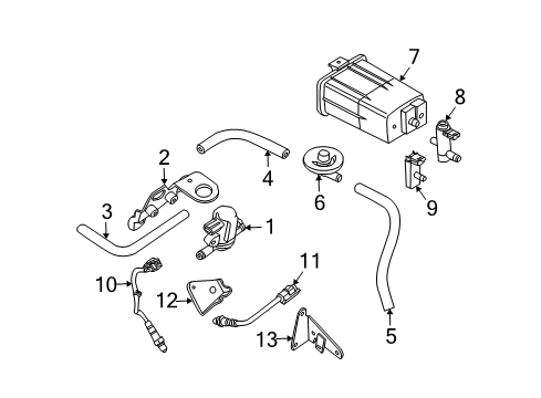 2011 Nissan Pathfinder Powertrain Control Bracket-Purge Control Valve Diagram for 14957-ZE00A