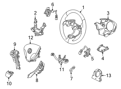 2017 Acura RDX Cruise Control System Radar Sub Assembly Diagram for 36802-TX4-A02