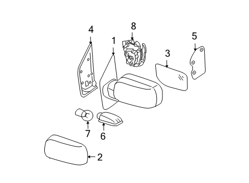 2013 Nissan Titan Outside Mirrors Mirror Assy-Outside, RH Diagram for 96301-9FK0A