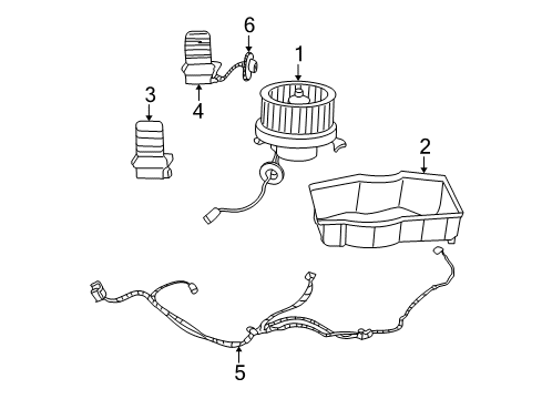 2003 Chrysler Concorde Automatic Temperature Controls Motor-Blower With Wheel Diagram for 4885148AC