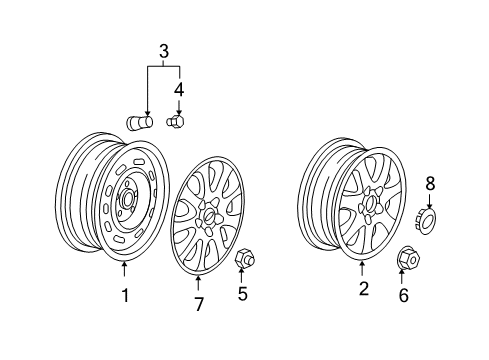 2005 Kia Sedona Wheels, Covers & Trim Wheel Assembly-Steel Diagram for K996565605K