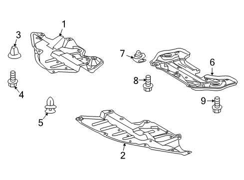 2009 Toyota Venza Splash Shields Under Cover Diagram for 51441-0T010