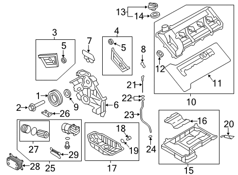 2016 Hyundai Equus Filters Cover-Timing Belt Rear Diagram for 213733F400