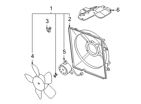 2003 Kia Sedona Cooling System, Radiator, Water Pump, Cooling Fan Fan-Cooling Diagram for 0K55215140