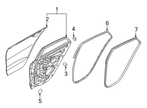 2020 Kia Rio Rear Door WEATHERSTRIP Assembly-Rear Door Side Diagram for 83140H9300