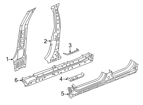 2018 Honda Clarity Center Pillar & Rocker Panel, R. (DOT) Diagram for 04631-TRT-A90ZZ