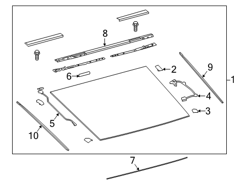 2020 Lexus LC500 Back Glass, Reveal Moldings Dam, Window Glass Adhesive Diagram for 56117-24070