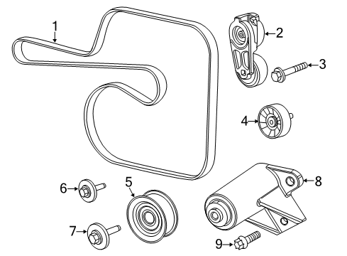 2019 Jeep Grand Cherokee Belts & Pulleys BELT-SUPERCHARGER DRIVE Diagram for 68519480AA