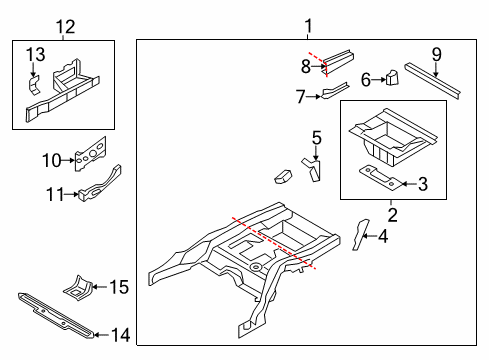 2013 BMW 740Li Rear Floor & Rails Support, Air Supply Unit, Left Diagram for 41117204111