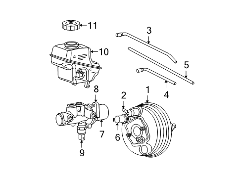 2010 Dodge Charger Dash Panel Components Booster-Power Brake Diagram for 68048544AA