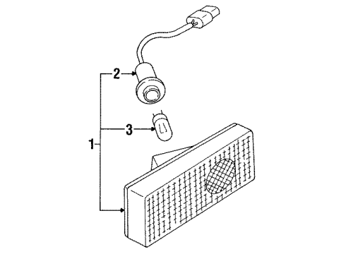 1989 Nissan Sentra Bulbs Harness Assembly-Rear Side MARLR Lamp Diagram for 26254-61A00