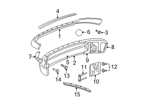 2003 Dodge Ram 2500 Front Bumper Bracket-FASCIA Diagram for 55077504AE