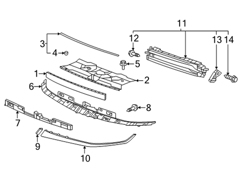 2022 Hyundai Ioniq 5 Grille & Components FLAP ASSY-ACTIVE AIR UPR, RH Diagram for 86990-GI000