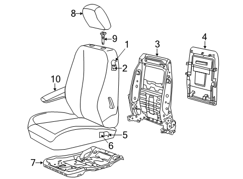 2020 Dodge Grand Caravan Front Seat Components Front Seat Armrest Diagram for 1UQ98DX9AA