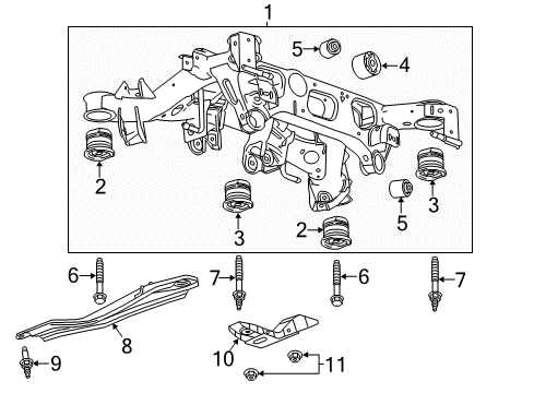 2017 Cadillac CTS Suspension Mounting - Rear Front Bracket Diagram for 23227493