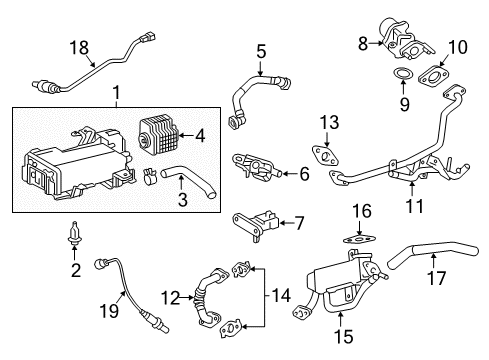 2019 Lexus NX300h Powertrain Control EGR Pipe Gasket Diagram for 25634-36010