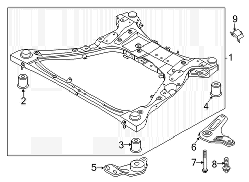 2022 Kia K5 Suspension Mounting - Front Stay LH Diagram for 62470L2000