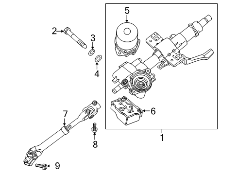 2021 Hyundai Venue Steering Column & Wheel, Steering Gear & Linkage Column Assembly-Steering Diagram for 56310-K2400